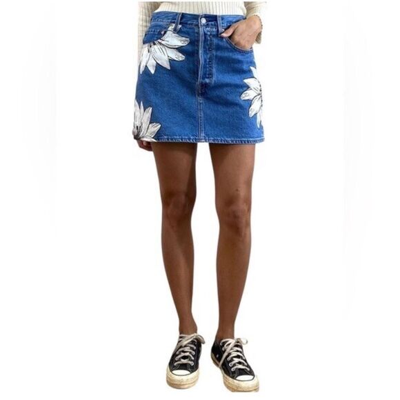 Farm Rio x Levi’s colab ribcage denim mini skirt - Picture 1 of 7